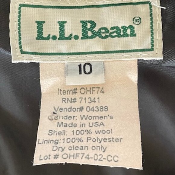 L. L. BEAN Sheath V Neck Herringbone Wool Dress Vintage - Picture 8 of 15